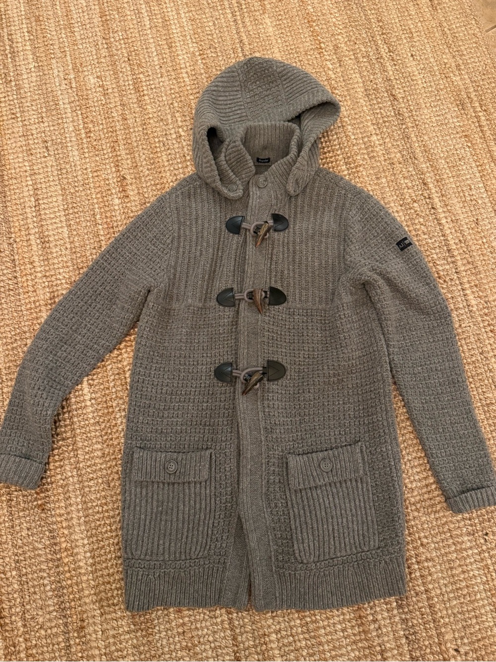 Armani Jeans Men's Hooded Toggle Cardigan - Gray